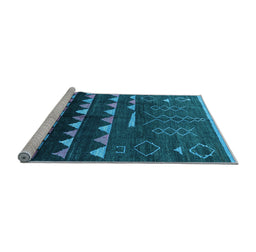 Sideview of Machine Washable Solid Light Blue Modern Rug, wshurb1253lblu