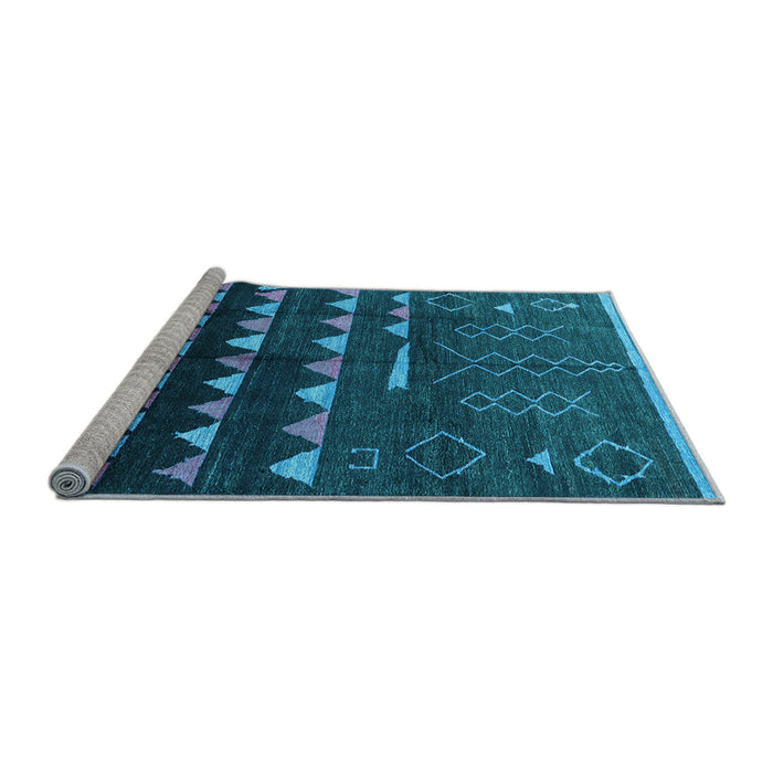 Sideview of Machine Washable Solid Light Blue Modern Rug, wshurb1253lblu