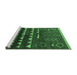 Sideview of Machine Washable Solid Emerald Green Modern Area Rugs, wshurb1253emgrn