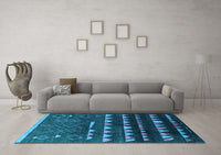 Machine Washable Solid Light Blue Modern Rug, wshurb1253lblu