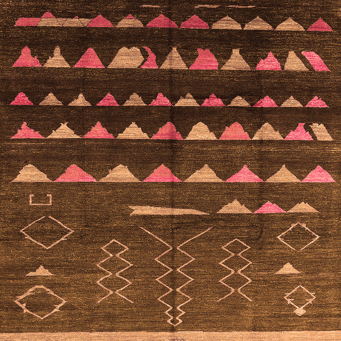 Square Machine Washable Solid Orange Modern Area Rugs, wshurb1253org