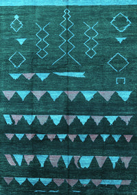 Solid Turquoise Modern Rug, urb1253turq