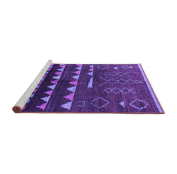 Sideview of Machine Washable Solid Purple Modern Area Rugs, wshurb1253pur