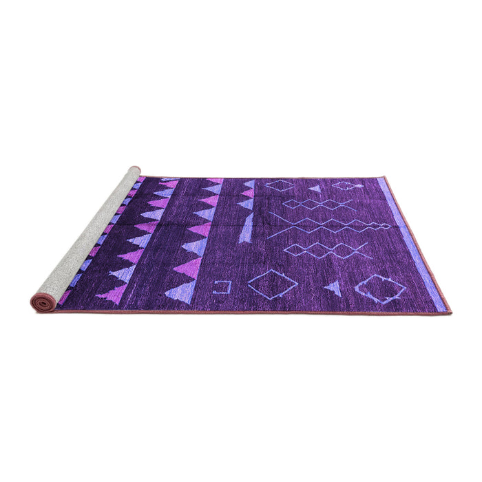 Sideview of Machine Washable Solid Purple Modern Area Rugs, wshurb1253pur