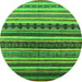 Round Solid Green Modern Rug, urb1254grn