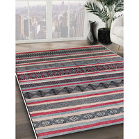 Mid-Century Modern Silver Pink Solid Rug, urb1254