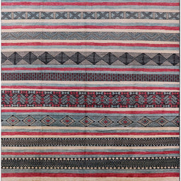 Square Mid-Century Modern Silver Pink Solid Rug, urb1254