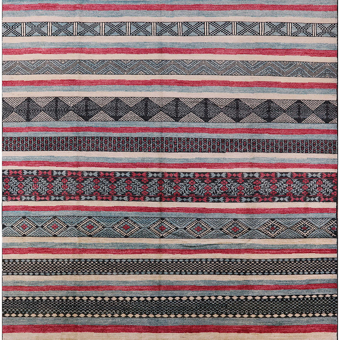 Square Mid-Century Modern Silver Pink Solid Rug, urb1254