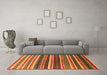 Machine Washable Solid Orange Modern Area Rugs in a Living Room, wshurb1254org