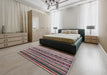 Mid-Century Modern Silver Pink Solid Rug in a Bedroom, urb1254