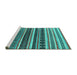 Sideview of Machine Washable Solid Turquoise Modern Area Rugs, wshurb1254turq