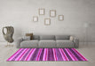 Machine Washable Solid Pink Modern Rug in a Living Room, wshurb1254pnk