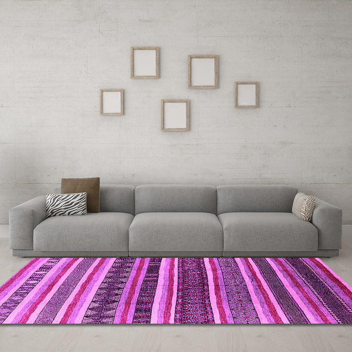 Machine Washable Solid Pink Modern Rug in a Living Room, wshurb1254pnk