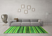 Machine Washable Solid Green Modern Area Rugs in a Living Room,, wshurb1254grn