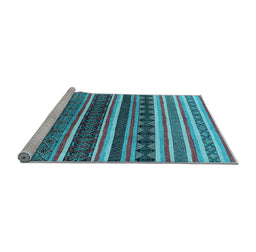 Sideview of Machine Washable Solid Light Blue Modern Rug, wshurb1254lblu
