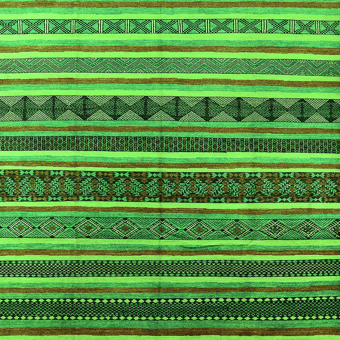 Square Machine Washable Solid Green Modern Area Rugs, wshurb1254grn