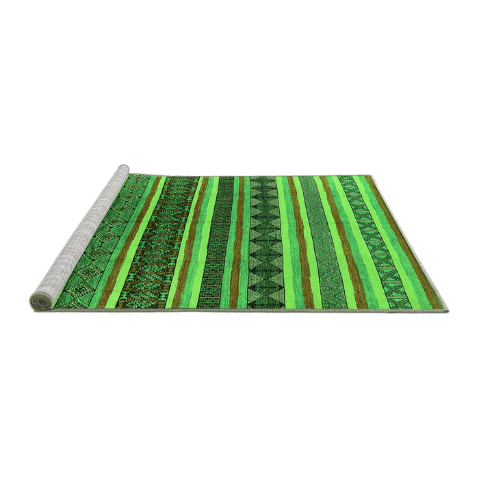 Sideview of Machine Washable Solid Green Modern Area Rugs, wshurb1254grn
