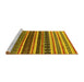 Sideview of Machine Washable Solid Yellow Modern Rug, wshurb1254yw