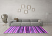 Machine Washable Solid Purple Modern Area Rugs in a Living Room, wshurb1254pur