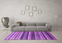 Machine Washable Solid Purple Modern Rug, wshurb1254pur