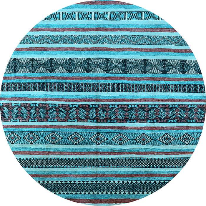 Round Solid Light Blue Modern Rug, urb1254lblu