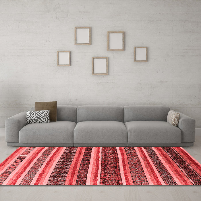 Modern Red Washable Rugs