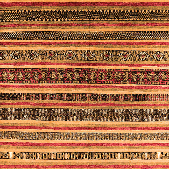 Square Machine Washable Solid Orange Modern Area Rugs, wshurb1254org