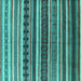 Square Machine Washable Solid Turquoise Modern Area Rugs, wshurb1254turq