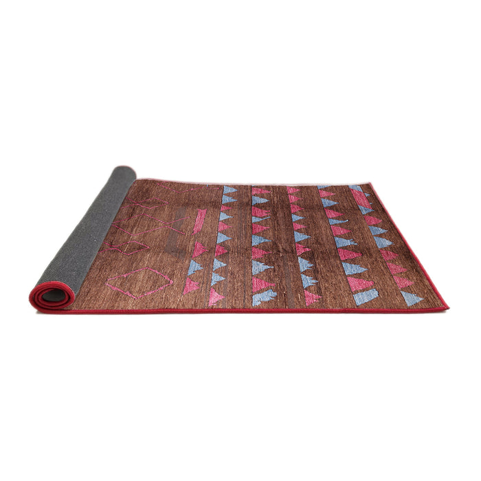 Sideview of Mid-Century Modern Copper Red Pink Solid Rug, urb1255