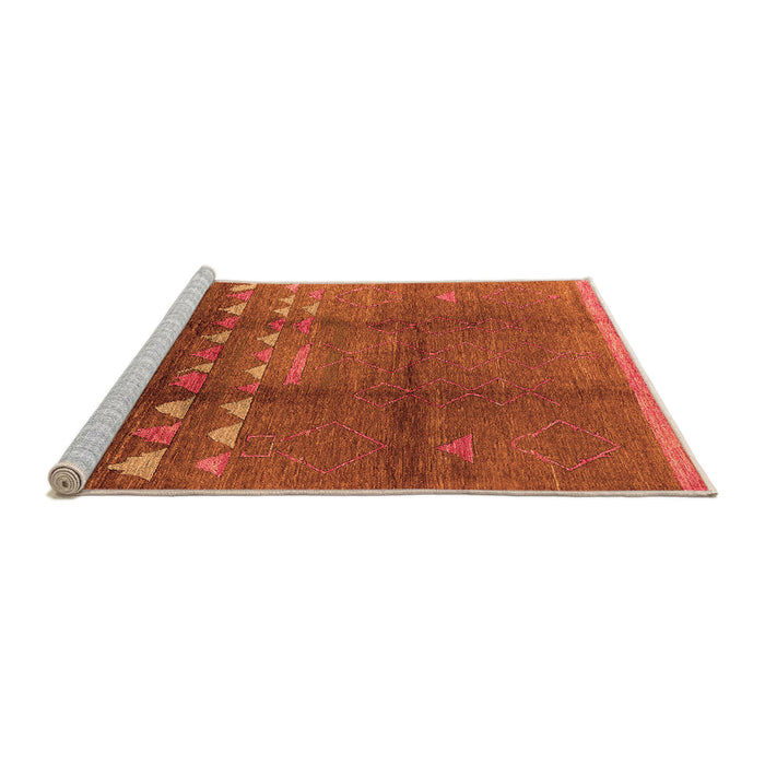 Sideview of Machine Washable Solid Orange Modern Area Rugs, wshurb1255org
