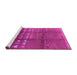 Sideview of Machine Washable Solid Pink Modern Rug, wshurb1255pnk