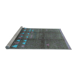 Sideview of Machine Washable Solid Light Blue Modern Rug, wshurb1255lblu