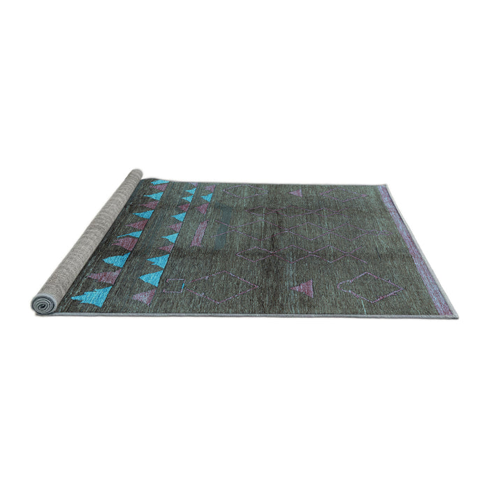 Sideview of Machine Washable Solid Light Blue Modern Rug, wshurb1255lblu