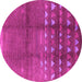 Round Solid Pink Modern Rug, urb1255pnk