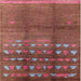 Square Mid-Century Modern Copper Red Pink Solid Rug, urb1255