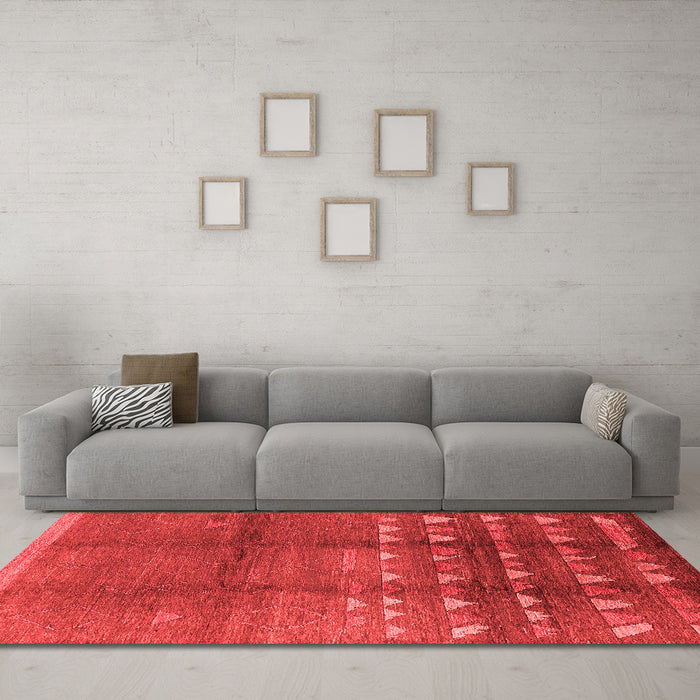 Modern Red Washable Rugs