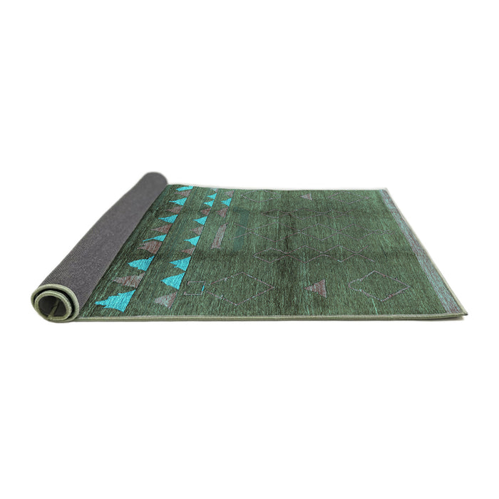 Sideview of Solid Turquoise Modern Rug, urb1255turq