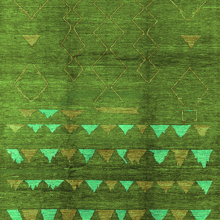 Machine Washable Solid Green Modern Area Rugs, wshurb1255grn