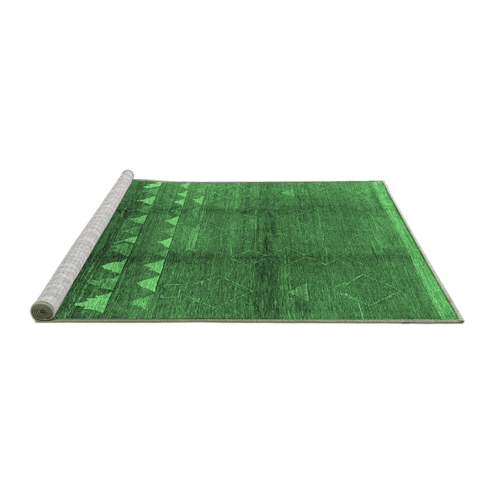 Sideview of Machine Washable Solid Emerald Green Modern Area Rugs, wshurb1255emgrn