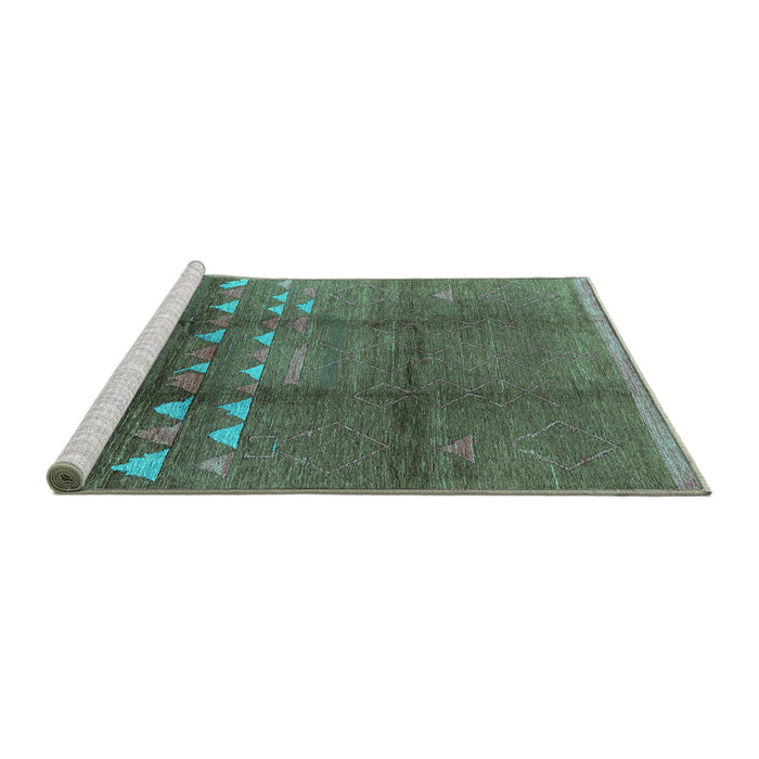 Sideview of Machine Washable Solid Turquoise Modern Area Rugs, wshurb1255turq