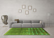 Machine Washable Solid Green Modern Area Rugs in a Living Room,, wshurb1255grn