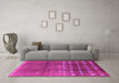 Machine Washable Solid Pink Modern Rug in a Living Room, wshurb1255pnk