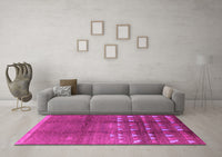 Machine Washable Solid Pink Modern Rug, wshurb1255pnk