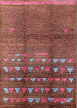 Mid-Century Modern Copper Red Pink Solid Rug, urb1255