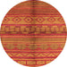 Round Solid Orange Modern Rug, urb1256org