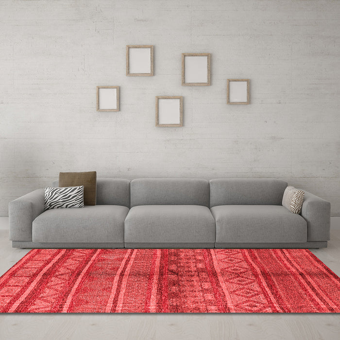 Modern Red Washable Rugs