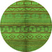 Round Solid Green Modern Rug, urb1256grn