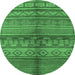 Round Solid Emerald Green Modern Rug, urb1256emgrn