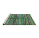 Sideview of Machine Washable Solid Turquoise Modern Area Rugs, wshurb1256turq