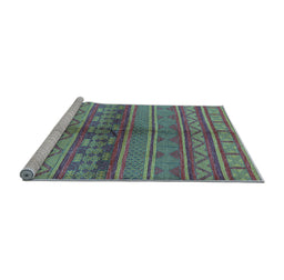 Sideview of Machine Washable Solid Light Blue Modern Rug, wshurb1256lblu